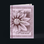FRIEND - Happy 40th Birthday - LAVENDER Flower カード<br><div class="desc">柔らかいパステルの花とレースを持つこのカードは、あなたの妹のハッピーバースデーを願う甘い方法だ！彼女の名前と年齢を追加して、一種のカードとして…特別！私の誕生日カードの詳細を見るには、ザズルの検索ボックスに入れる：ジャクリナート誕生日</div>