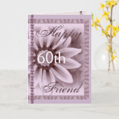 FRIEND - Happy 60誕生日- LAVENDER Flower カード (黄色い花)