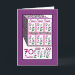 FRIEND - Happy 70誕生日 – ピンクハート花 カード<br><div class="desc">ピンクのハートの花と多くのハグやキスを持つこのカードは、特別な人にハッピーバースデーを望む陽気な方法である。すべての文字はカスタマイズ可能なので、彼女の名前の「ゴド娘」を変更し、年を変更することができる（そして、一度に変更するだけで、カード全体で変更される）。もちろん、内側の節を修正することができる。おもしろいと一種のカード！</div>