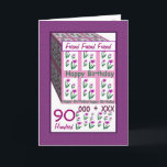 FRIEND - Happy 90誕生日 – ピンクハート花 カード<br><div class="desc">ピンクのハートの花と多くのハグやキスを持つこのカードは、特別な人にハッピーバースデーを望む陽気な方法である。すべての文字はカスタマイズ可能なので、彼女の名前の「ゴド娘」を変更し、年を変更することができる（そして、一度に変更するだけで、カード全体で変更される）。もちろん、内側の節を修正することができる。おもしろいと一種のカード！</div>