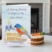 Friend Happy February Birthday Painted Bunting カード