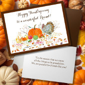 Friend Happy Thanksgiving Pumpkin And Turkey カード