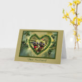 Friend Happy Valentines Day Funny Cute Olives カード (黄色い花)