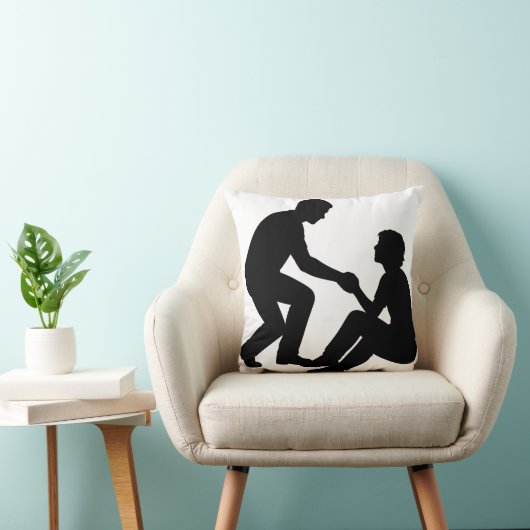 "Friend Helping Friend Pillow – Heartwarming Frien クッション (椅子)