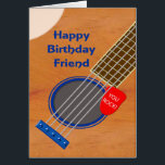 Friend in Law Guitar Player誕生日<br><div class="desc">ギターが大好きな友達の誕生日カード。ギターのクローズアップで、撥を弦に押し込む。撥の上には「You Rock」という言葉がある。ギターが大好きなミュージシャンの誕生日カード。</div>