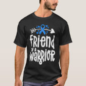 Friend Of A Warrior Support Team Blue Ribbon Aware Tシャツ (正面)