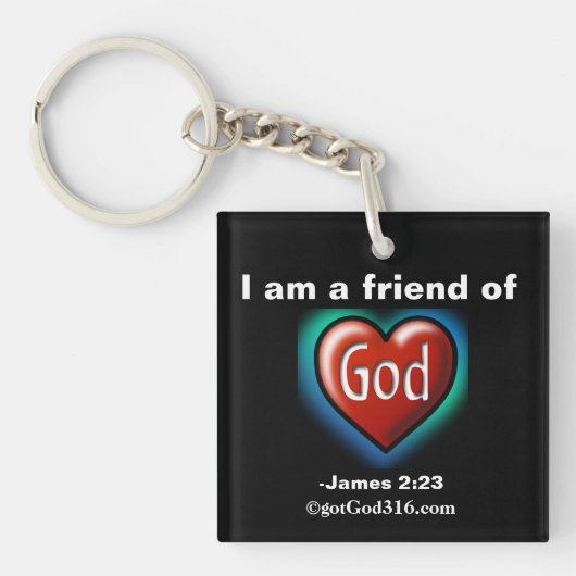 Friend of GodハートgotGod316.com キーホルダー (正面)