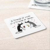 Friend of Wine、Friend of Mine Wine引用文 スクエアペーパーコースター (アングル)