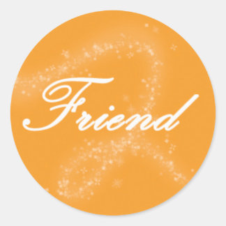 Friend on an Orange Background ラウンドシール