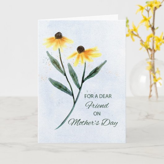 Friend on Mothers Day 2円錐花 カード (黄色い花)