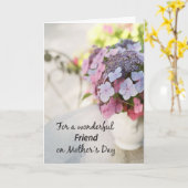 Friend on Mothers Day Flowers on Outdoor Table カード (黄色い花)