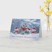 Friend or Friends Christmas Holiday Cute Owl カード (黄色い花)