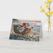 Friend or Friends Christmas Holiday Ocean Beach  カード (黄色い花)