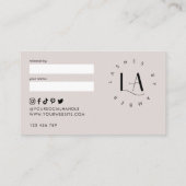 Friend SerifのフォントモダンサロンとスパTaupeを参照 紹介カード (裏面)