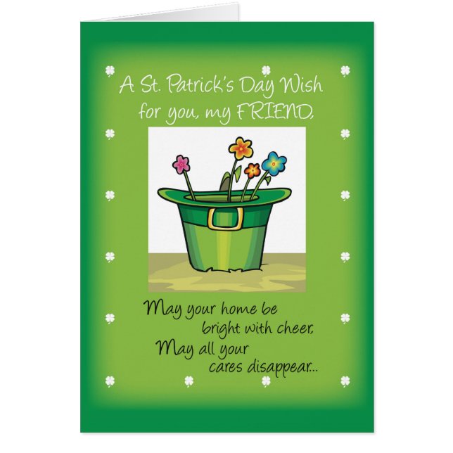 Friend St. Patrick's Day Hat with Flowers (正面)