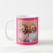 Friend We Love You Photos モダン Pink C58 & White コーヒーマグカップ (左)