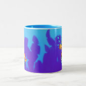 FriendFishかわいい漫画のマグカップ ツートーンマグカップ (中央)