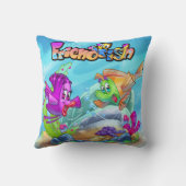 FriendFishかわいい漫画の魚のフリースブランケット クッション (裏面)