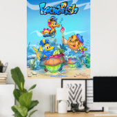 FriendFishかわいい漫画の魚のポスター ポスター (ホームオフィス)