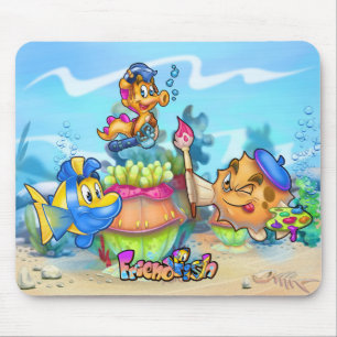 FriendFishかわいい漫画の魚のマウスパッド マウスパッド