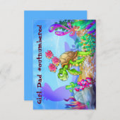 FriendFishかわいい漫画の魚の父の日のカード サンキューカード (正面/裏面)