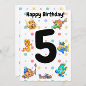 FriendFishかわいい漫画の魚の誕生日カード サンキューカード (正面/裏面)