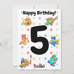 FriendFishかわいい漫画の魚の誕生日カード サンキューカード
