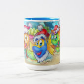 FriendFishかわいい漫画の魚 ツートーンマグカップ (中央)