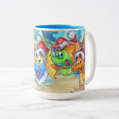 FriendFishかわいい漫画の魚 ツートーンマグカップ (正面右)