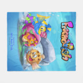 FriendFishかわいい漫画の魚 フリースブランケット (正面(横))