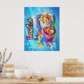 FriendFishかわいい魚の漫画ポスター ポスター (キッチン)