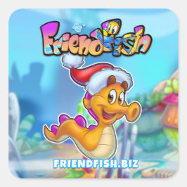 FriendFishアニメの魚のシール スクエアシール