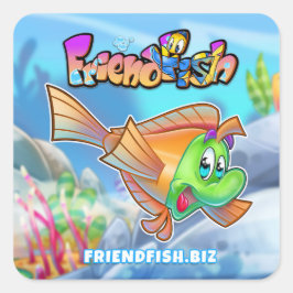 FriendFishアニメの魚のシール スクエアシール