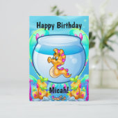 FriendFish漫画かわいい魚の誕生日カード サンキューカード (スタンド正面)