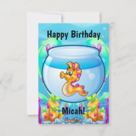 FriendFish漫画かわいい魚の誕生日カード サンキューカード