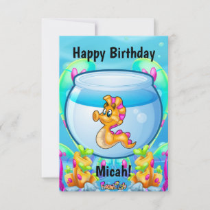 FriendFish漫画かわいい魚の誕生日カード サンキューカード