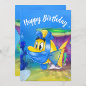 FriendFish漫画の誕生日カードフリッチ サンキューカード (正面/裏面)