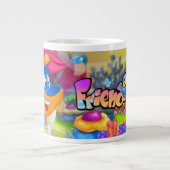 FriendFish魚の漫画の大きなマグカップ ジャンボコーヒーマグカップ (正面)