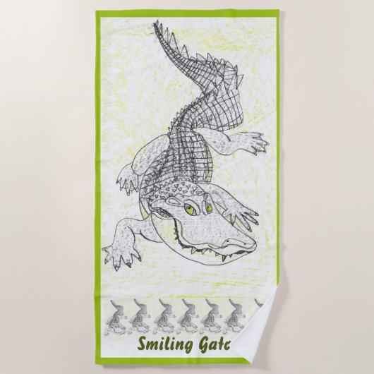Friendly Alligator Beach Towel ビーチタオル (正面)