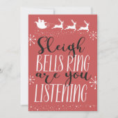 Friendly and Fun Santa Sleigh Christmas シーズンカード (正面)