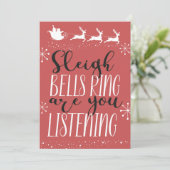 Friendly and Fun Santa Sleigh Christmas シーズンカード (スタンド正面)