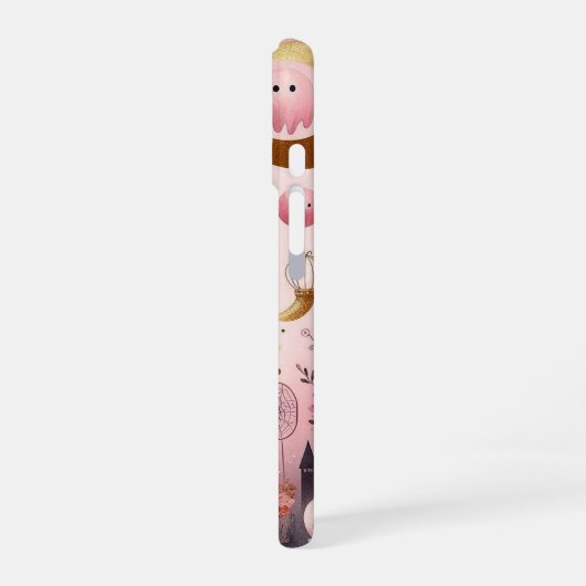 Friendly Boo Spooky Jack O Lanterns Pastel Funky  iPhone 16ケース (左側面)