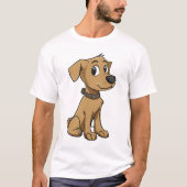 Friendly Brown Cartoon Dog Tシャツ (正面)