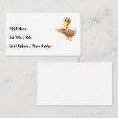 Friendly Cartoon Duck with Contact Info 名刺 (正面/裏面)
