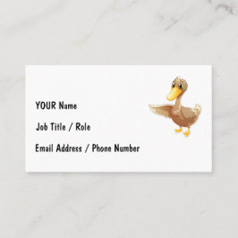Friendly Cartoon Duck with Contact Info 名刺