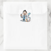 Friendly Doctor Mascot Medical Cartoon Design スクエアシール (バッグ)