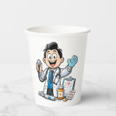 Friendly Doctor Mascot Medical Cartoon Design 紙コップ (正面)