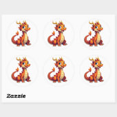 Friendly Dragon Character Sticker  ラウンドシール (シート)