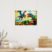 Friendly Encounter - Dragon and Dinosaur ポスター (キッチン)