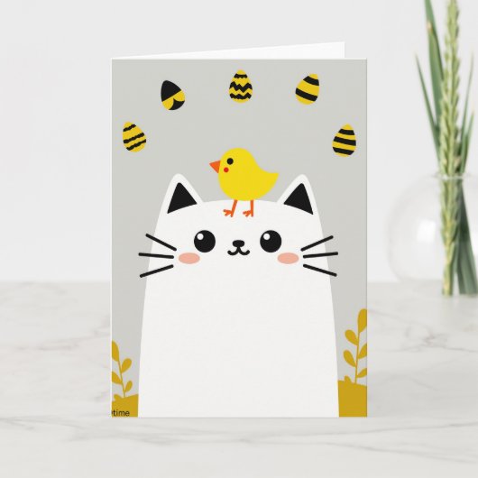 Friendly Feline Spring Card カード (正面)